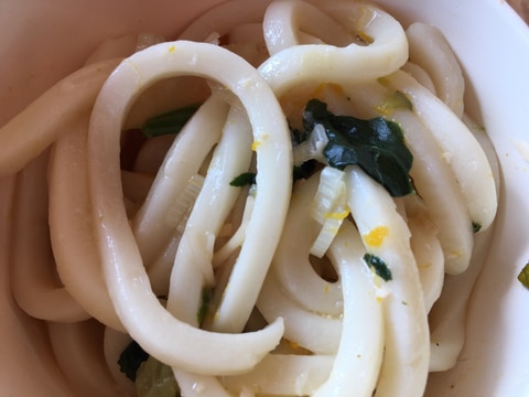 ほうれん草とネギとかぼちゃのうどん